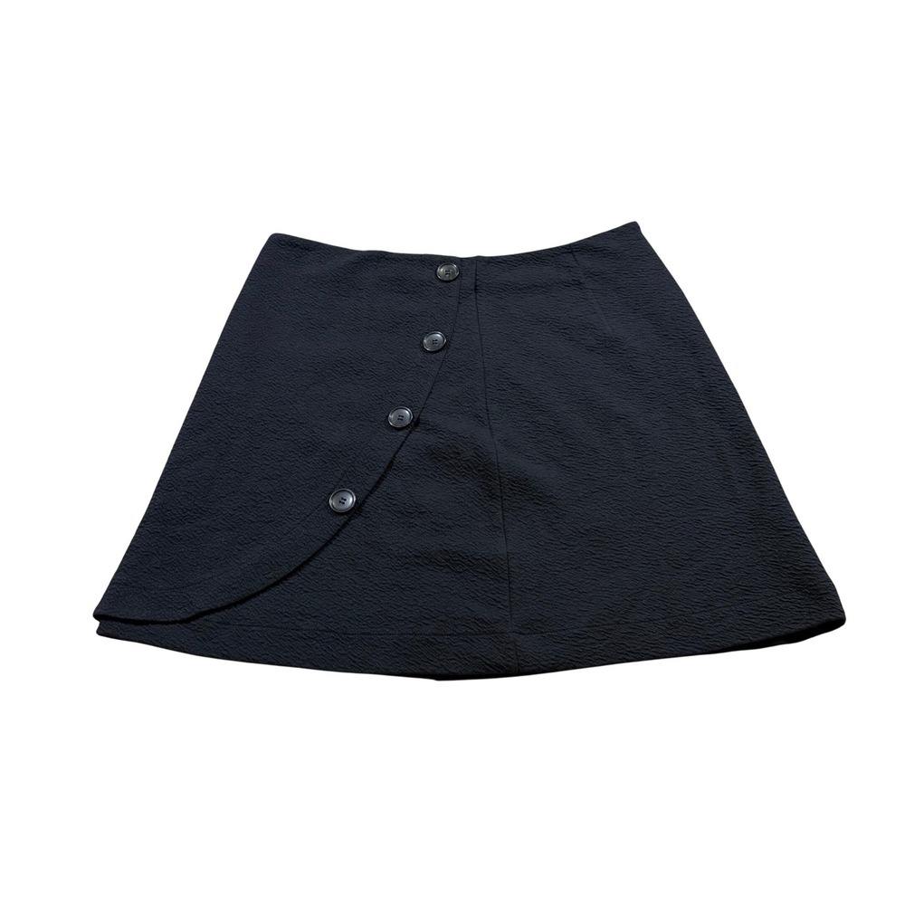 Maeve Anthropologie Mini Skirt Black A-Line Asymmetrical Y2K Grunge Festival